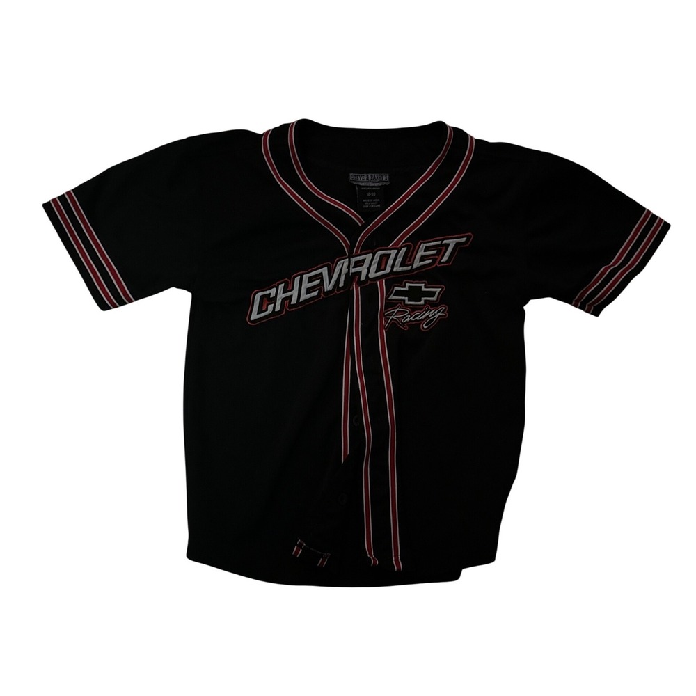 Steve & Barrys Chevrolet Racing Baseball Jersey Black Red Boys XL 18-20